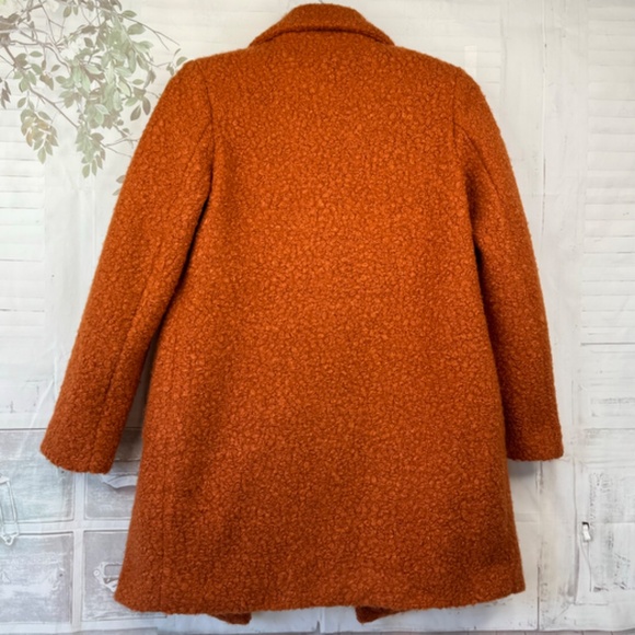 Gianni Feraud Femme Womens Orange Collared Pea Coat Double Breasted Jacket 6 US - Picture 11 of 14